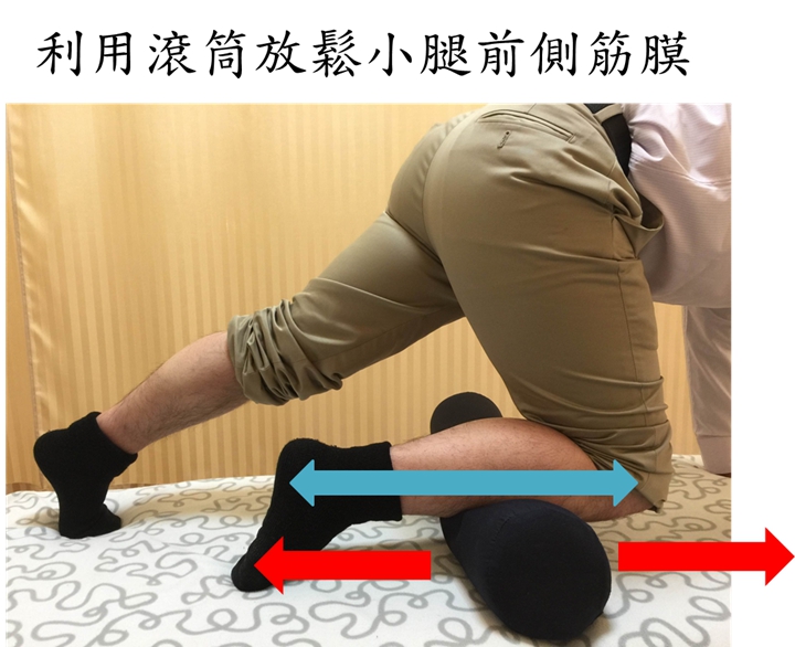 圖片2利用滾筒放鬆小腿前側筋膜