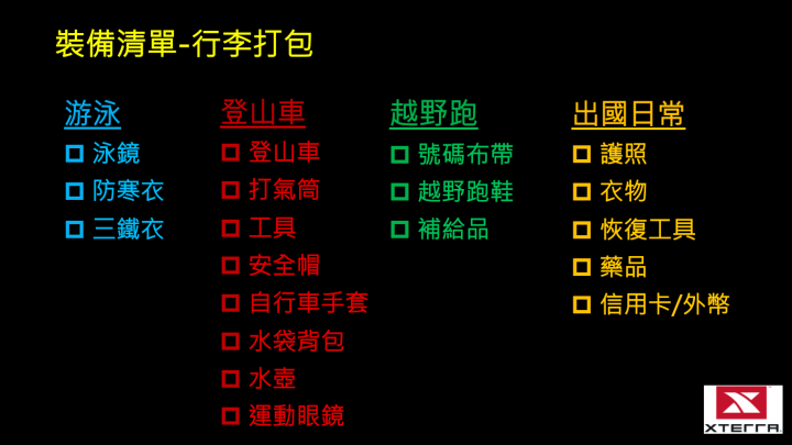 越野王子江晏慶建議及早準備比賽行李清單