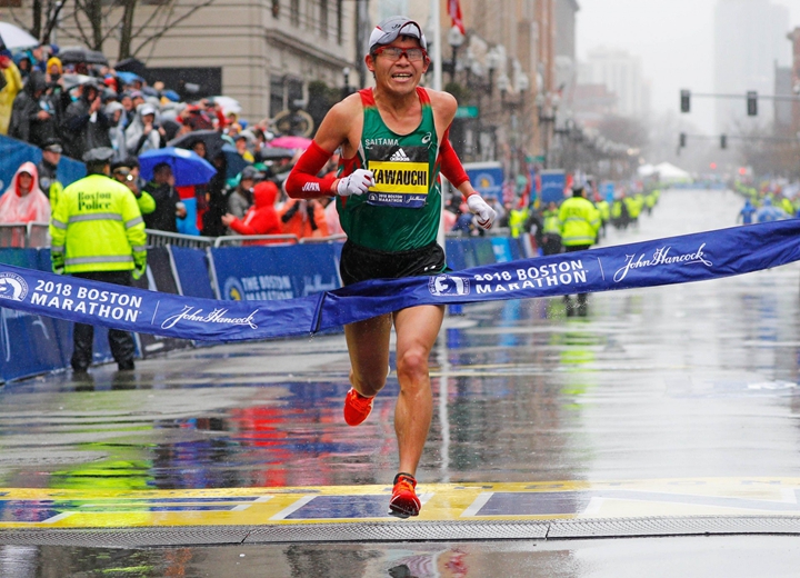 川內優輝波士頓馬拉松以2小時15分58秒拿下男子冠軍