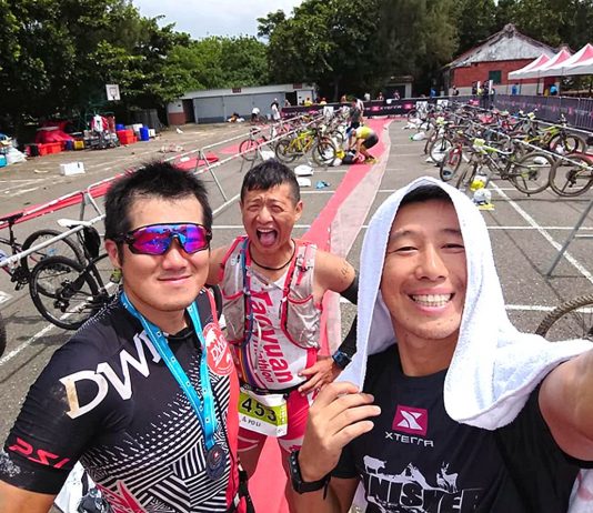2018 便已一起挑戰XTERRA越野三項的三人，相約今年再戰3月XTERRA越野三項亞洲錦標賽。（左起林定威、姜柏里、吳志聖）