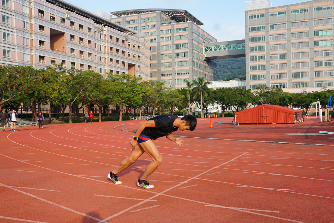 台北市立大學選手陳季暐強調搭配重量訓練，最重要的目的是能夠將重量訓練的力量轉化為跑步所用