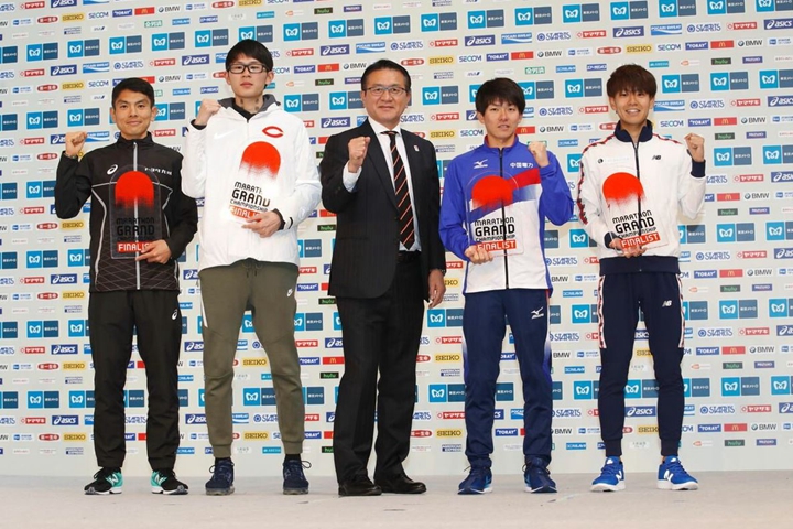 左起:今井正人、藤川拓也、神野大地取得MGC選拔資格。