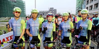 大會也特別邀請台灣自行車一姐黃亭茵及申騰美利達車隊四位年輕好手一同出席