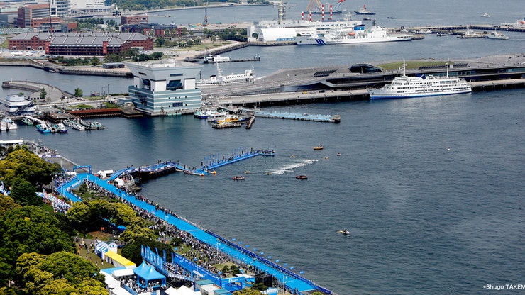比賽場地：橫濱海港。圖片來源：ITU YOKOHAMA