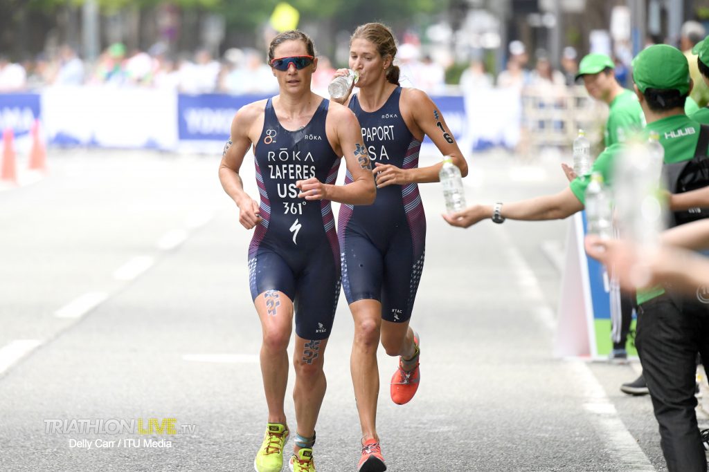 Katie Zaferes、Summer Rappaport 居於領先位置。圖片來源：ITU