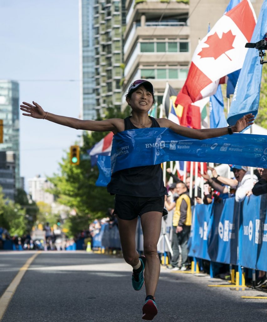 水口侑子在溫哥華馬拉松跑出2小時41分28秒。圖片來源