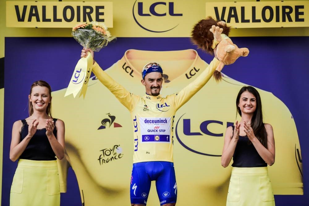 Julian Alaphilippe 直到第 18 站都捍衛著黃衫（圖片來源：Tour de France Official Website）