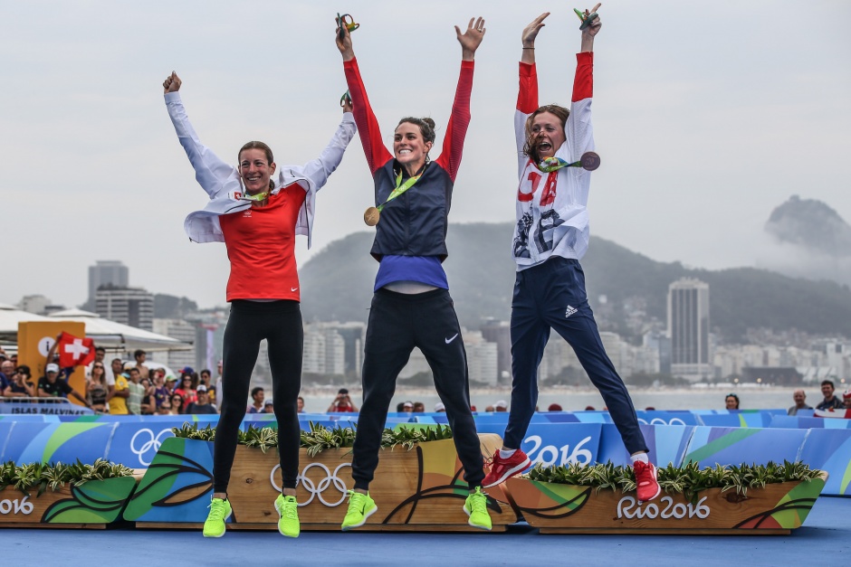 2016 里約奧運鐵人三項女子前三名 （圖片來源：TriathlonWorld.com）