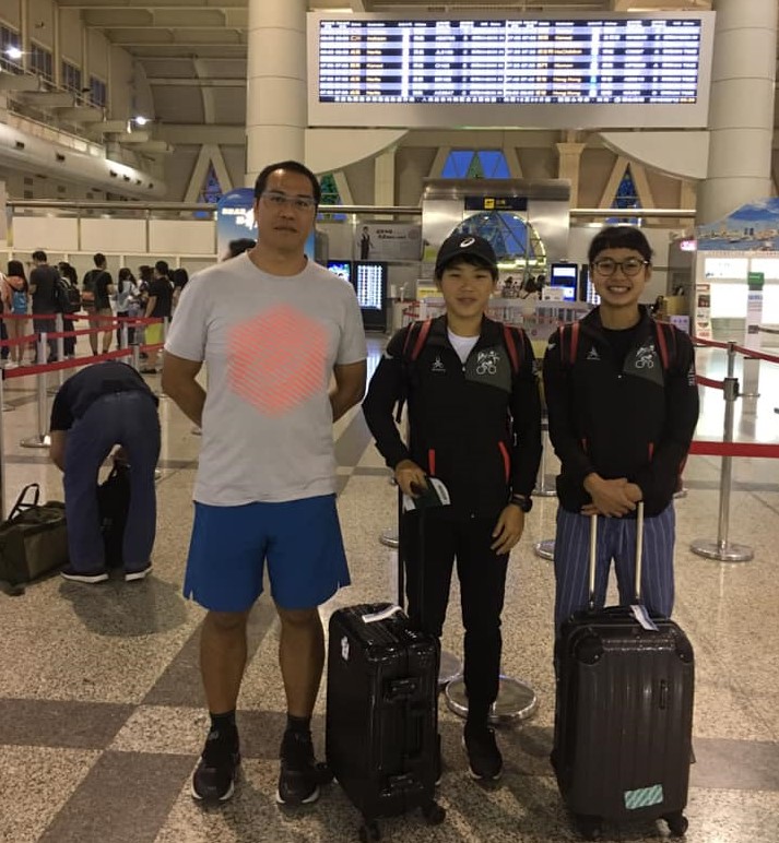 田偉璋因故無法陪同張綺文和郭家齊到日本參加奧運測試賽，特別在出發當日到機場送機。