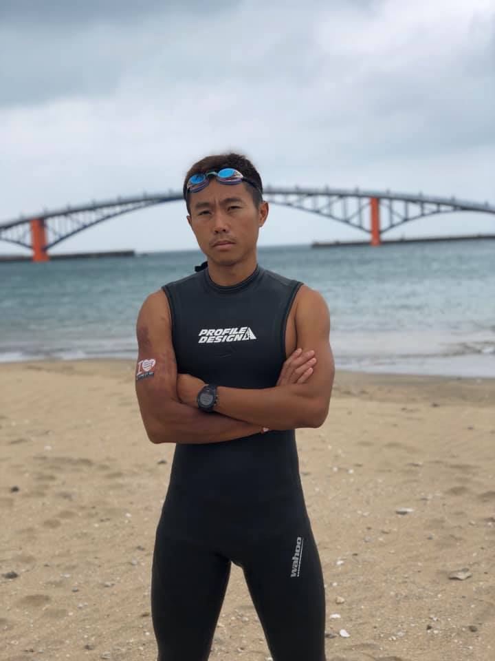 臺中市江立堯才在澎湖比完今年的IRONMAN Taiwan。圖片來源。