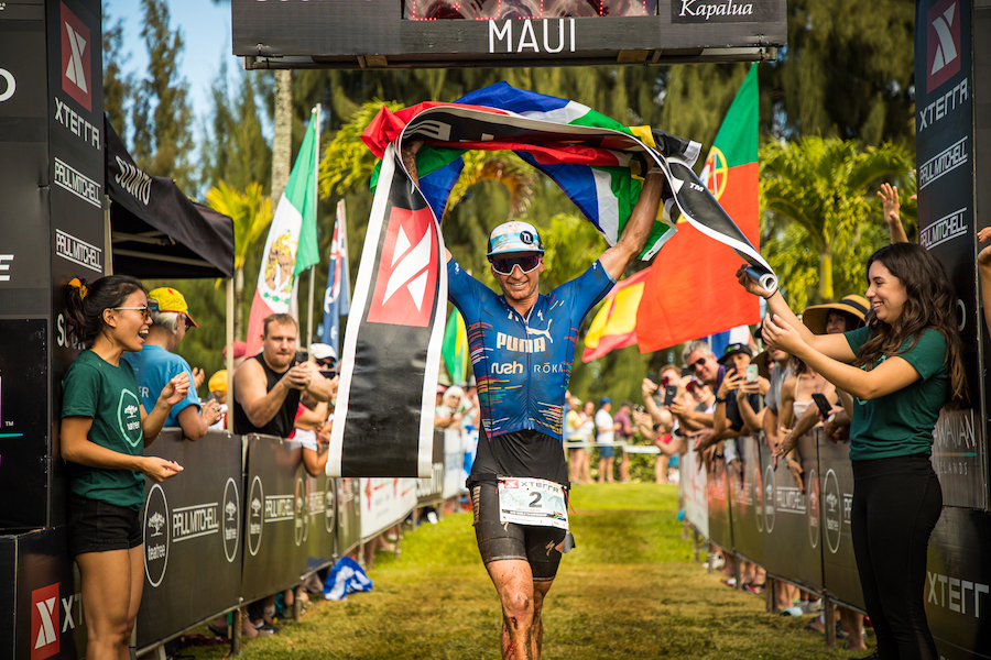 曾在2017年封王的南非選手 Brandly Weiss，今年再次以 2：33：40 獲得Xterra世錦賽冠軍。圖片來源。