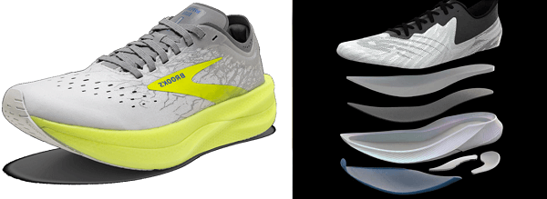 Brooks Hyperion Elite 2(左)、New Balance FuelCell TC(右) 圖片來源: Brook、New Balance官網