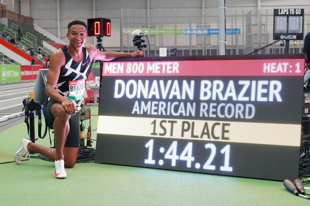 Donavan Brazier以0.01秒的差距再次刷新個人、也是美國800m國家紀錄(照片來源: Texas A&M Athletics)