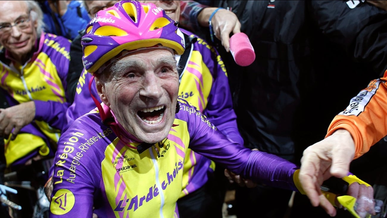 擁有多項 100 歲以上自行車世界紀錄的法國自行車手 Robert Marchand（羅伯特·馬尚），於 5 月 22 日去世，享年 109 歲。圖片來源。