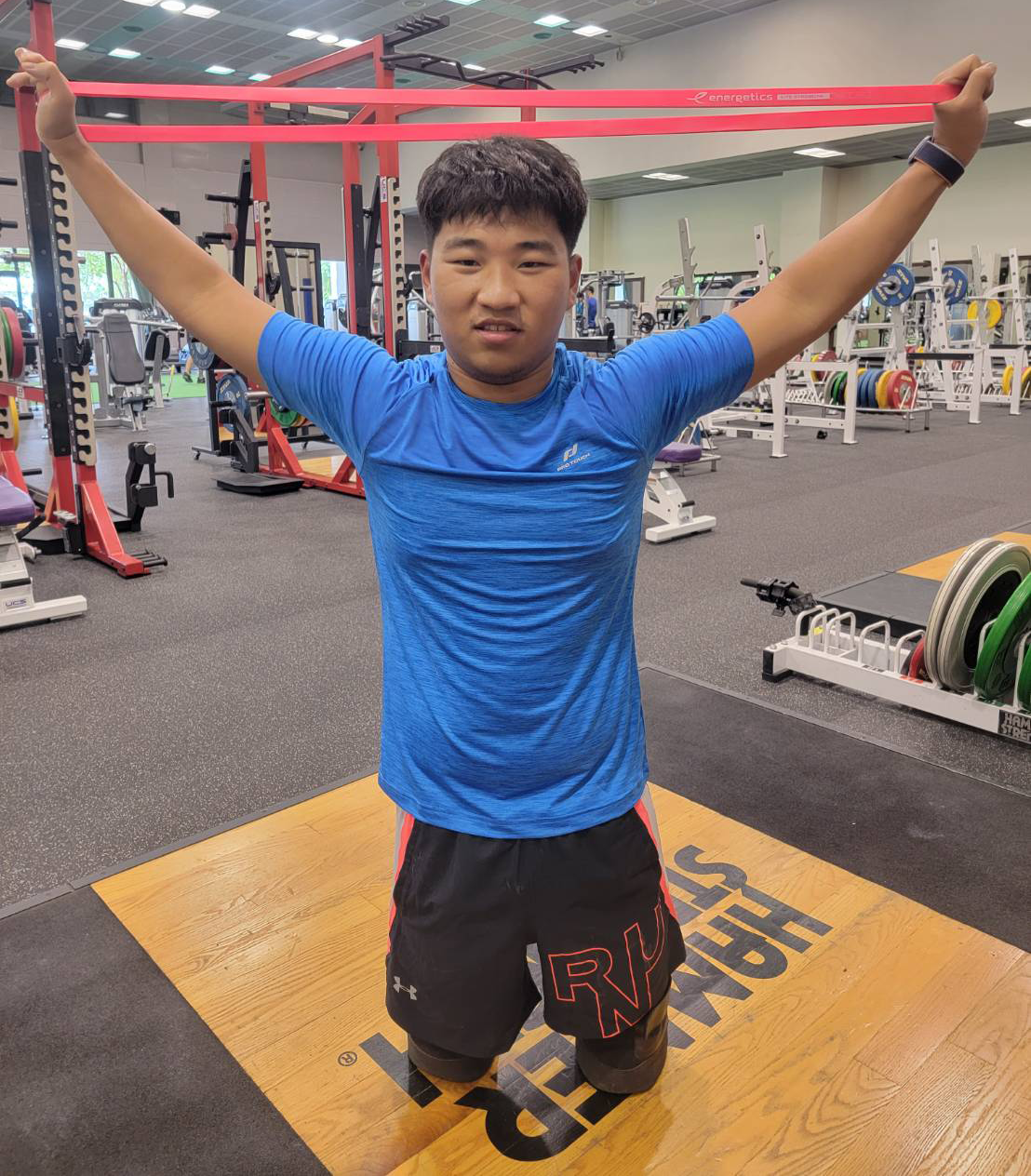 陳亮達目前在左營國訓中心積極備戰。除了游泳，也積極透過各項肌力訓練加強體能。