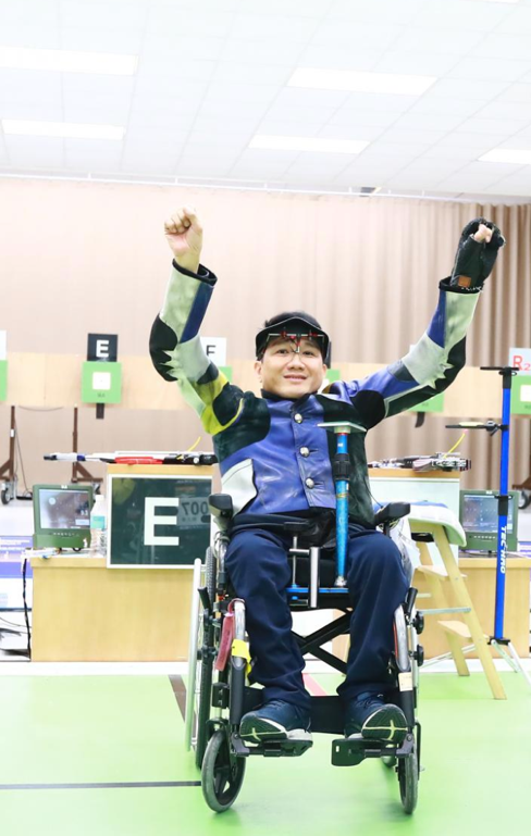 射擊選手 – 肢體障礙 - 劉文章/圖片來源：111年全國身心障礙國民運動會