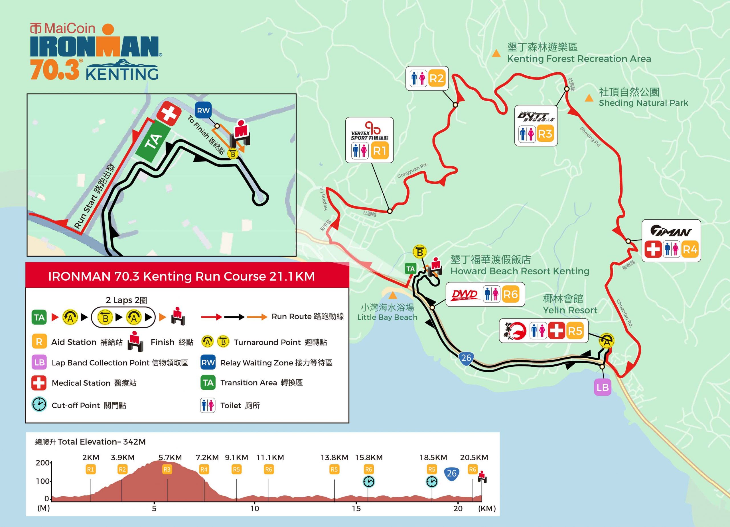 2026 IRONMAN 70.3 墾丁路線圖